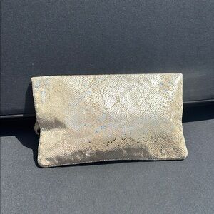 American Eagle Outfitters Cream Clutch with Intricate Design